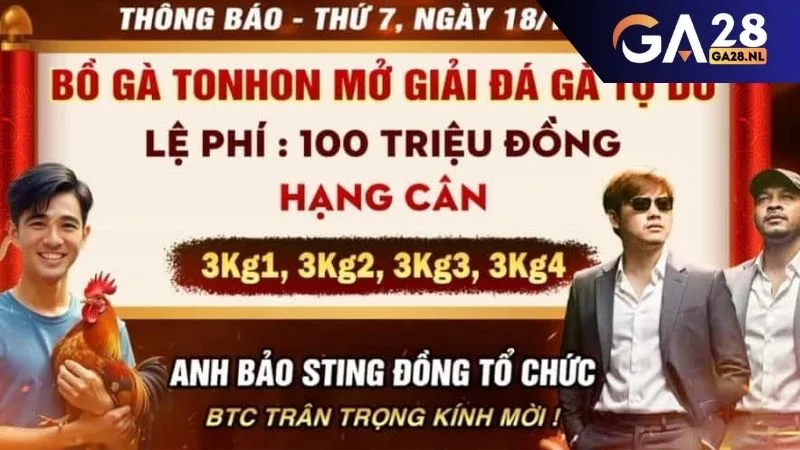 Giải Đá Gà Tự Do Bồ TONHON NGÀY 18/10
